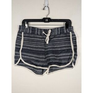 Athleta Shorts Womens 6 Jacquard Sandbar Linen 3" Inseam Navy White Nautical